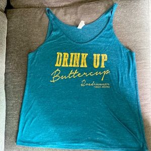 River tank top. Small loose fit tee blue